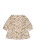 Dievčenské bavlnené šaty Konges Sløjd DREY DRESS GOTS béžová farba, mini, áčkový strih, KS104290
