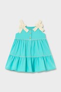 Mayoral sukienka bawełniana dziecięca kolor turkusowy mini rozkloszowana 1924