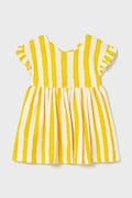 Mayoral rochie din bumbac pentru copii culoarea galben, mini, evazați, 1925
