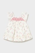Mayoral sukienka bawełniana dziecięca kolor biały mini rozkloszowana 1992
