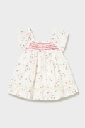 Mayoral sukienka bawełniana dziecięca kolor biały mini rozkloszowana 1992