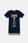 Guess sukienka bawełniana dziecięca kolor granatowy midi prosta J6RK11 KAD74