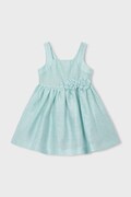 Mayoral sukienka z dodatkiem lnu dziecięca kolor zielony mini rozkloszowana 3916