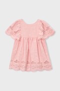 Otroška bombažna obleka Mayoral roza barva, 3923