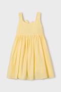 Dievčenské šaty Mayoral žltá farba, mini, áčkový strih, 3925