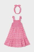Mayoral sukienka bawełniana dziecięca kolor różowy mini rozkloszowana 3942