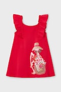 Mayoral sukienka dziecięca kolor czerwony mini rozkloszowana 3943