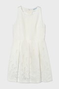 Mayoral sukienka z dodatkiem lnu dziecięca kolor biały mini rozkloszowana 6906