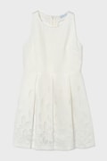 Mayoral sukienka z dodatkiem lnu dziecięca kolor biały mini rozkloszowana 6906