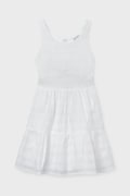 Mayoral sukienka bawełniana dziecięca kolor biały mini rozkloszowana 6913