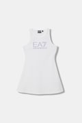 EA7 Emporio Armani sukienka bawełniana z elastanem biała z nadrukiem 7G000150 AF12484