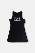 EA7 Emporio Armani sukienka bawełniana z elastanem czarna z nadrukiem 7G000150 AF12484