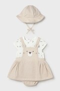 Mayoral Newborn sukienka niemowlęca kolor beżowy mini rozkloszowana 1631