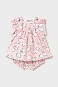 Бебешка памучна рокля Mayoral Newborn в розово къса разкроена 1808