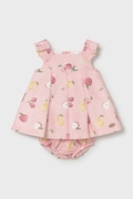 Mayoral Newborn sukienka niemowlęca z domieszką lnu kolor różowy mini rozkloszowana 1809