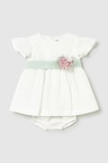 Mayoral Newborn sukienka niemowlęca kolor biały mini rozkloszowana 1886