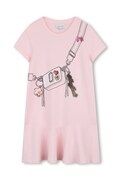 Marc Jacobs sukienka bawełniana dziecięca kolor różowy mini rozkloszowana W60711