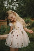 Konges Sløjd obleka ODETTE DRESS roza z bleščicami KS105509