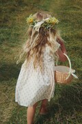 Konges Sløjd φόρεμα βαμβακερό PACEY DRESS GOTS μπεζ φλοράλ KS105510