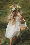 Konges Sløjd φόρεμα βαμβακερό PACEY DRESS GOTS μπεζ φλοράλ KS105510