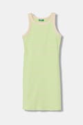 United Colors of Benetton šaty s bavlnou žluté pruhované 38DBCV019