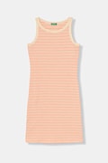 United Colors of Benetton сукня з бавовною помаранчева у смужку 38DBCV019