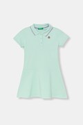 United Colors of Benetton Letní šaty bavlněné s elastanem tyrkysové hladké 3WG9GV00Z