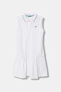 United Colors of Benetton letní šaty bavlněné s elastanem bílé hladké 3WG9CV012