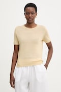 Weekend Max Mara t-shirt damski lniany PANCONE żółty 2615361042600