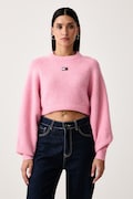 Tommy Jeans sweter damski z dodatkiem wełny różowy DW0DW22024