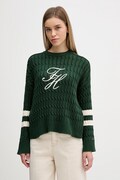 Бавовняний светр Tommy Hilfiger колір зелений  WW0WW47633