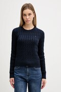 Tommy Hilfiger sweter bawełniany damski kolor granatowy z półgolfem WW0WW47644