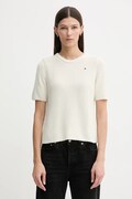 Tommy Hilfiger t-shirt bawełniany damski kolor beżowy WW0WW48793