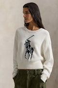 Polo Ralph Lauren sweter bawełniany damski kolor biały z półgolfem 211A96234