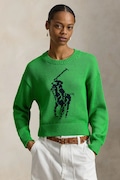 Polo Ralph Lauren sweter bawełniany damski kolor zielony z półgolfem 211A96234