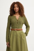 Pedro del Hierro kardigan damski ażurowy zielony 3513302