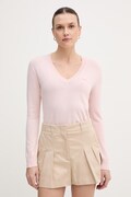 Lacoste sweter bawełniany damski kolor różowy lekki AF3964