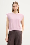 United Colors of Benetton top damski z lnu różowy 1DC3D10GT
