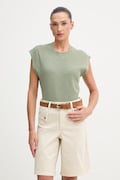 United Colors of Benetton top damski z lnem zielony 1DC3D10GT