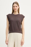 United Colors of Benetton top damski lniany brązowy 1DC3D10GT