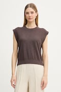 United Colors of Benetton top damski lniany brązowy 1DC3D10GT