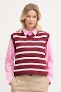 Tommy Hilfiger vesta dámska bavlnená burgundská WW0WW48466