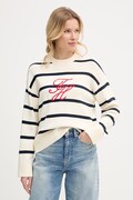 Tommy Hilfiger pulover za žene od pamuka bež WW0WW49768