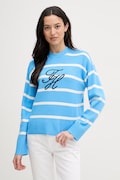 Tommy Hilfiger pulover za žene od pamuka plavi WW0WW49768