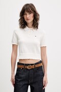 Tommy Jeans polo swetrowe damskie bawełniane beżowe DW0DW22597