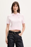 Tommy Jeans polo swetrowe damskie bawełniane różowe DW0DW22597