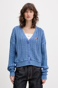 Tommy Jeans kardigán dámsky bavlnený modrý DW0DW23024