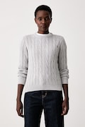 U.S. Polo Assn. sweter damski bawełniany CREW NECK CABLE szary WUP0398