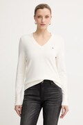 Tommy Hilfiger πουλόβερ γυναικείο με βαμβάκι μπεζ WW0WW40098
