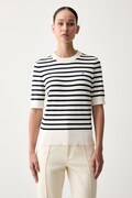 Tommy Hilfiger T-shirt swetrowy damski z bawełną granatowy WW0WW49705